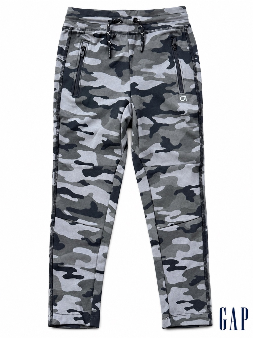 GAP Kids Gray & Black Camo Joggers with Zipper Pockets